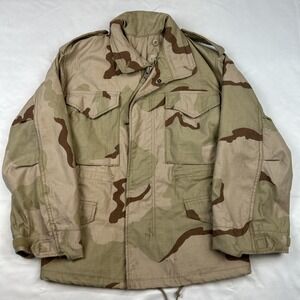 VTG USGI M65 Field Jacket Mens X-Small X-Short Desert Camo Cold Weather 90s Gulf